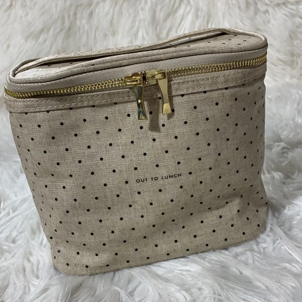 KATE Spade out to lunch lunch BDG polka dot top handle zip closure women’s